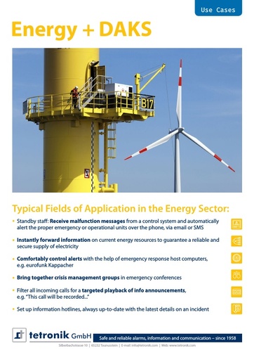 Examples of use in the Energy Sector