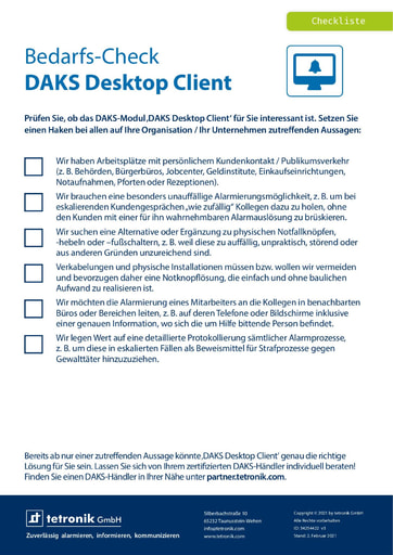 Bedarfs-Check DAKS Desktop Client